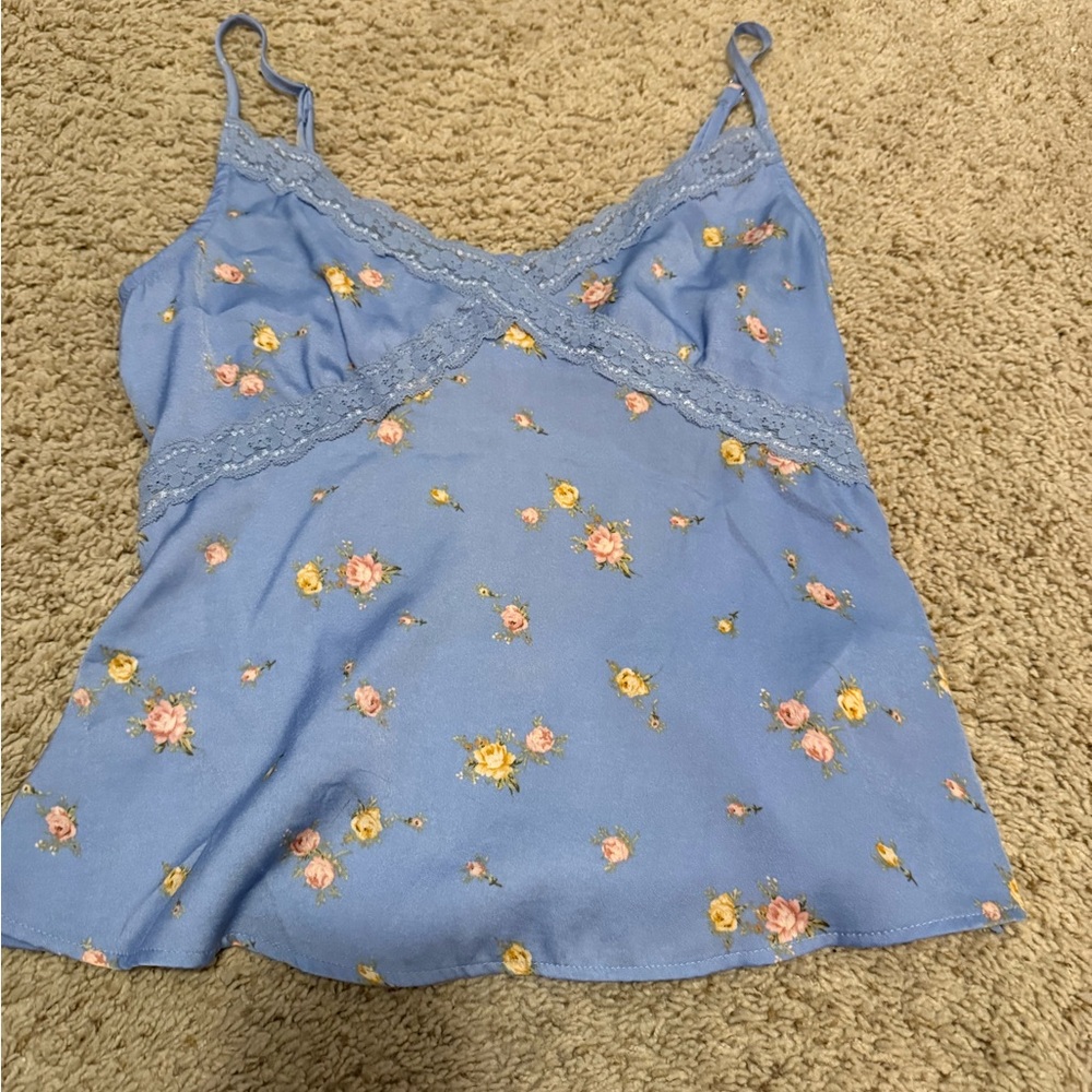 Floral Blue Camisole Top